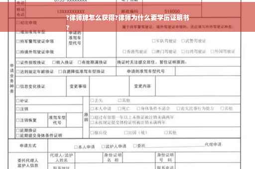?律师牌怎么获得?律师为什么要学历证明书
?