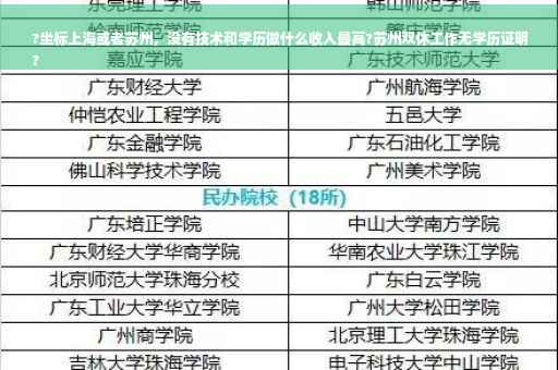 ?坐标上海或者苏州，没有技术和学历做什么收入最高?苏州双休工作无学历证明
?