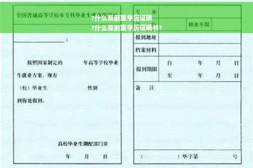 ?什么是前置学历证明
?什么是前置学历证明书?