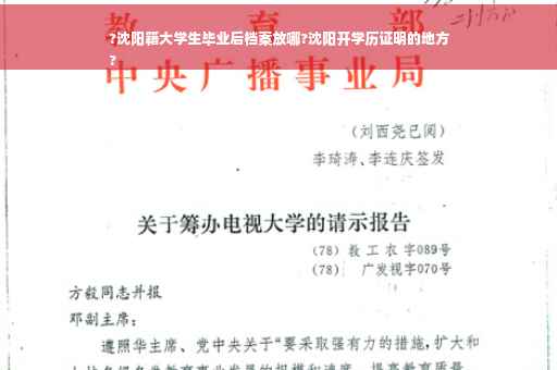 ?沈阳籍大学生毕业后档案放哪?沈阳开学历证明的地方
?