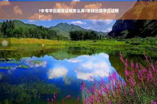 ?中专学历鉴定证明怎么弄?怎样出具学历证明
?