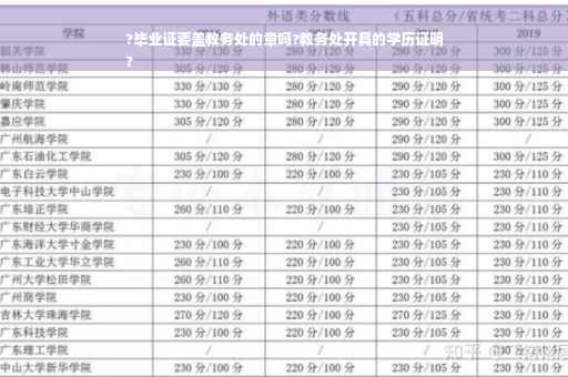 ?毕业证要盖教务处的章吗?教务处开具的学历证明
?
