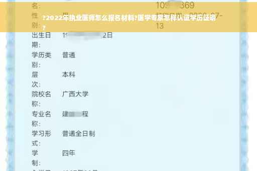 ?2022年执业医师怎么报名材料?医学专家怎样认证学历证明
?