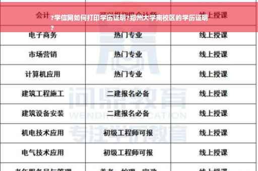 ?学信网如何打印学历证明?郑州大学南校区的学历证明
?