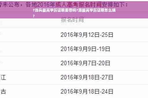 ?当兵最高学历证明要带吗?原最高学历证明怎么填
?