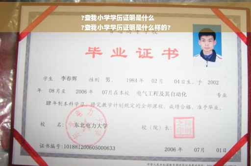 ?查我小学学历证明是什么
?查我小学学历证明是什么样的?