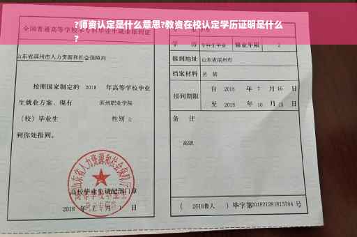 ?师资认定是什么意思?教资在校认定学历证明是什么
?