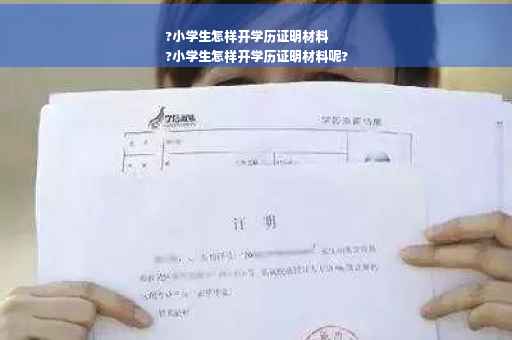 ?小学生怎样开学历证明材料
?小学生怎样开学历证明材料呢?