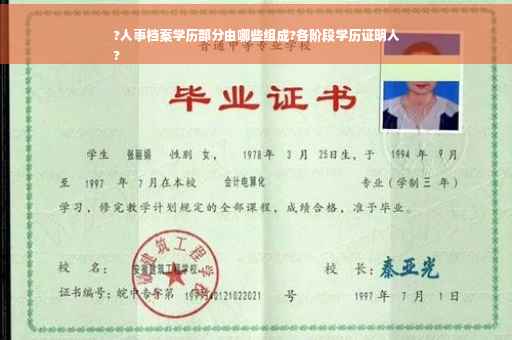 ?人事档案学历部分由哪些组成?各阶段学历证明人
?