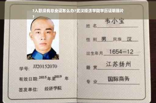 ?入职没有毕业证怎么办?武汉经济学院学历证明图片
?