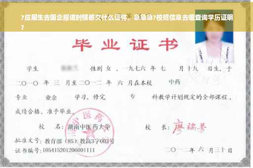 ?应届生去国企报道时候都交什么证件。急急急?校招信息去哪查询学历证明
?