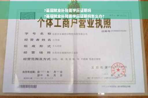 ?基层就业补贴要学历证明吗
?基层就业补贴要学历证明吗怎么办?
