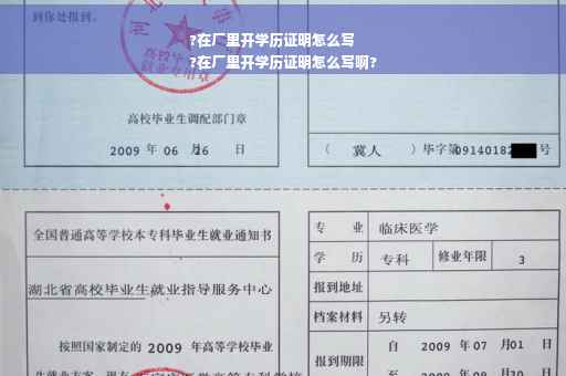 ?在厂里开学历证明怎么写
?在厂里开学历证明怎么写啊?