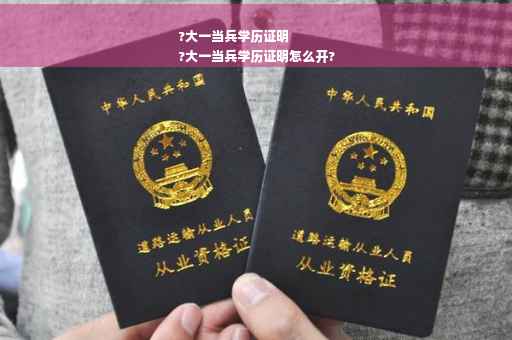 ?大一当兵学历证明
?大一当兵学历证明怎么开?