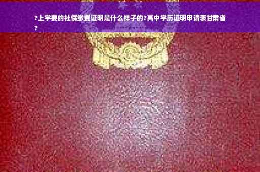 ?上学要的社保缴费证明是什么样子的?高中学历证明申请表甘肃省
?
