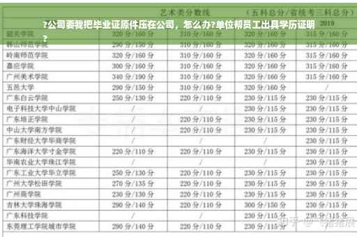 ?公司要我把毕业证原件压在公司，怎么办?单位帮员工出具学历证明
?