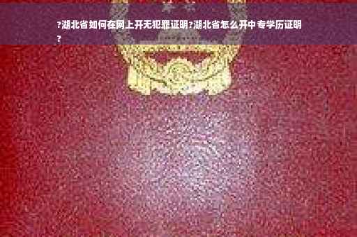 ?湖北省如何在网上开无犯罪证明?湖北省怎么开中专学历证明
?