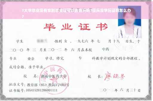?大学毕业没有拿到毕业证可以去当兵吗?征兵没学历证明怎么办
?
