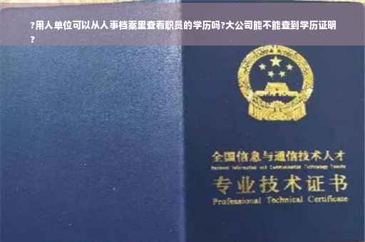 ?用人单位可以从人事档案里查看职员的学历吗?大公司能不能查到学历证明
?