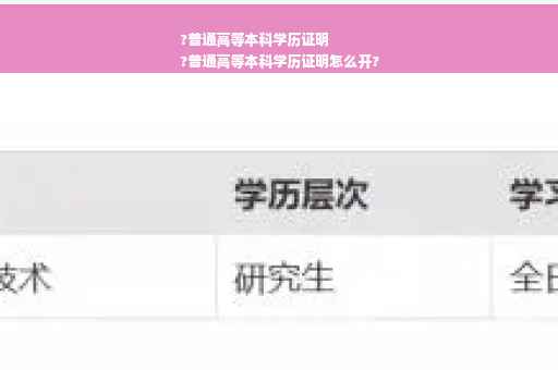 ?普通高等本科学历证明
?普通高等本科学历证明怎么开?