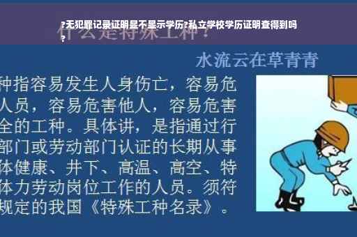 ?无犯罪记录证明显不显示学历?私立学校学历证明查得到吗
?