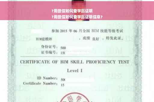?用微信如何查学历证明
?用微信如何查学历证明信息?
