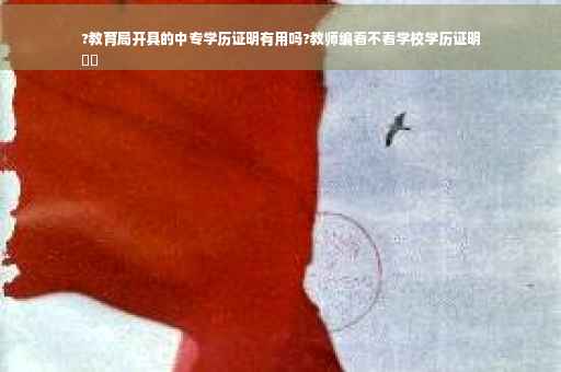 ?教育局开具的中专学历证明有用吗?教师编看不看学校学历证明
⚡️