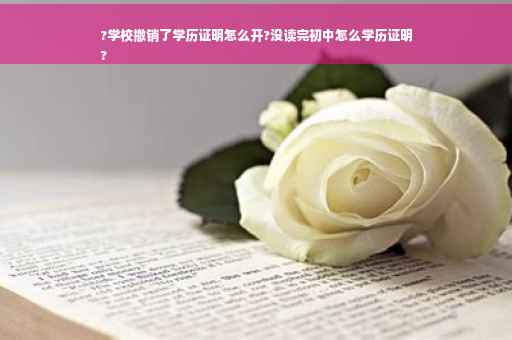 ?学校撤销了学历证明怎么开?没读完初中怎么学历证明
?