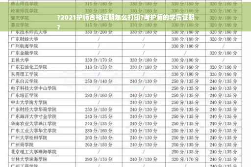 ?2021护师合格证明怎么打印?考护师的学历证明
?