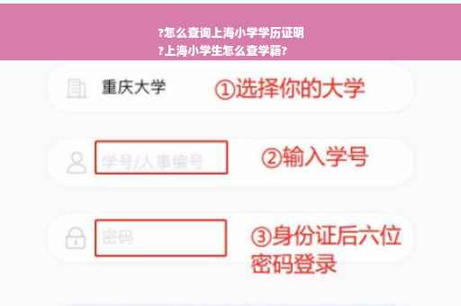 ?怎么查询上海小学学历证明
?上海小学生怎么查学籍?