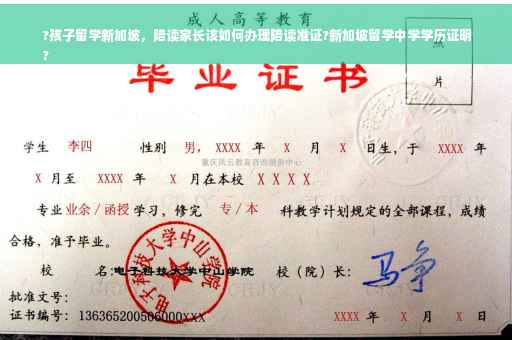 ?孩子留学新加坡，陪读家长该如何办理陪读准证?新加坡留学中学学历证明
?