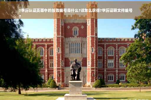 ?学历认证页面中的报告编号是什么?该怎么获得?学历证明文件编号
?