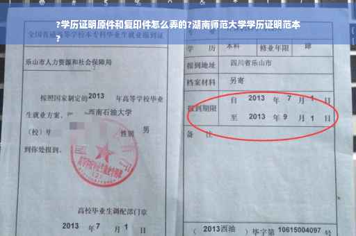 ?学历证明原件和复印件怎么弄的?湖南师范大学学历证明范本
?