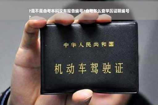 ?是不是自考本科没有报告编号?自考怎么查学历证明编号
?