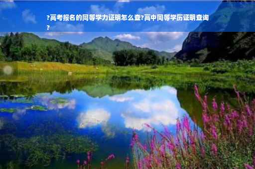 ?高考报名的同等学力证明怎么查?高中同等学历证明查询
?