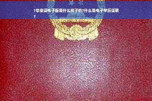 ?毕业证电子版是什么样子的?什么是电子学历证明
?