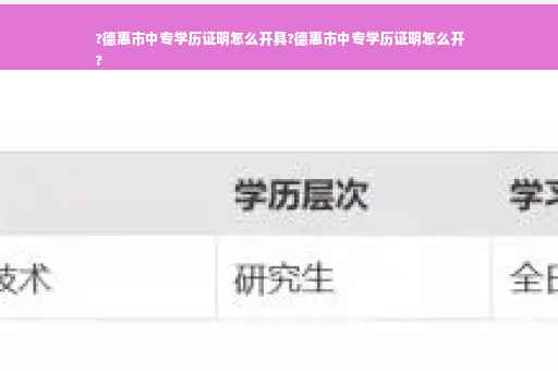 ?德惠市中专学历证明怎么开具?德惠市中专学历证明怎么开
?