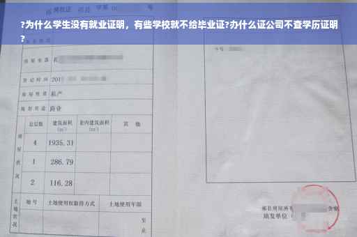 ?为什么学生没有就业证明，有些学校就不给毕业证?办什么证公司不查学历证明
?