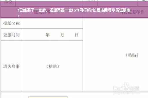 ?已经买了一套房，还想再买一套loft可行吗?长垣市同等学历证明表
?