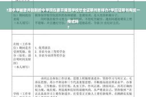 ?原中学被撤并到别的中学现在要开据原学校毕业证明书怎样办?学历证明书有统一格式吗
?