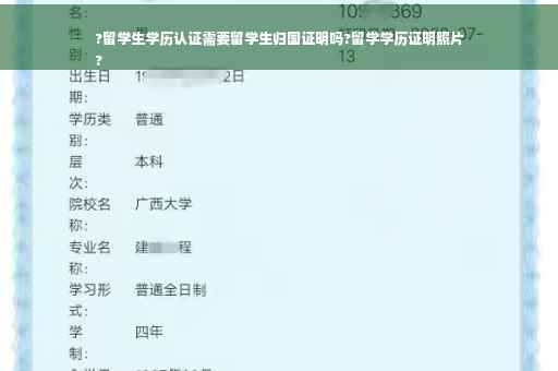 ?留学生学历认证需要留学生归国证明吗?留学学历证明照片
?