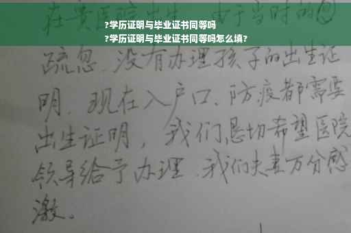 ?学历证明与毕业证书同等吗
?学历证明与毕业证书同等吗怎么填?