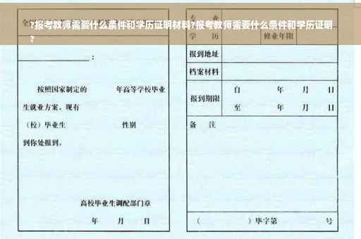 ?报考教师需要什么条件和学历证明材料?报考教师需要什么条件和学历证明
?