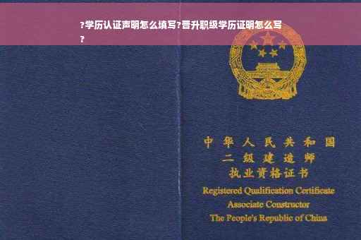 ?学历认证声明怎么填写?晋升职级学历证明怎么写
?