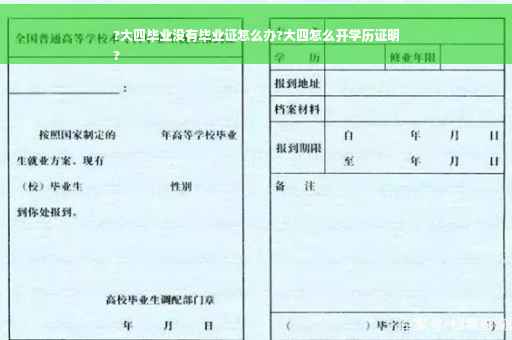 ?大四毕业没有毕业证怎么办?大四怎么开学历证明
?