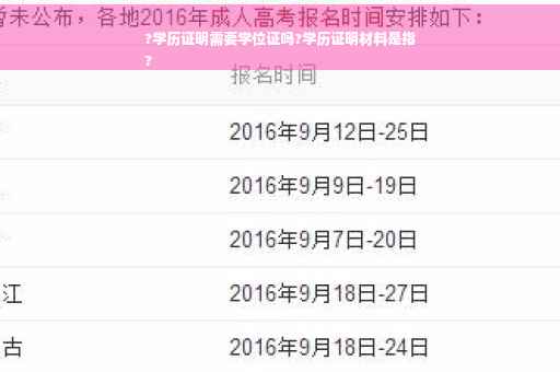 ?学历证明需要学位证吗?学历证明材料是指
?