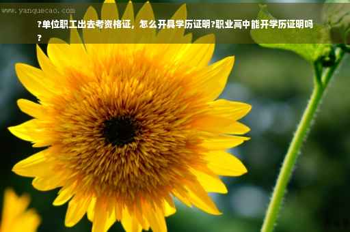 ?单位职工出去考资格证，怎么开具学历证明?职业高中能开学历证明吗
?