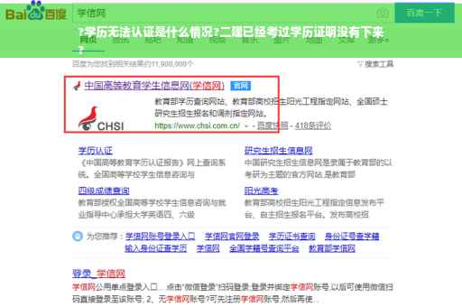 ?学历无法认证是什么情况?二建已经考过学历证明没有下来
?