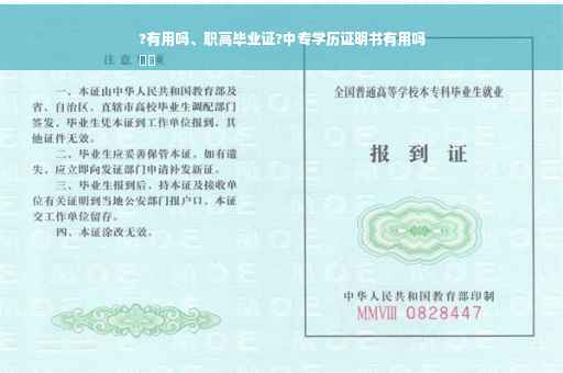 ?有用吗、职高毕业证?中专学历证明书有用吗
⚡️