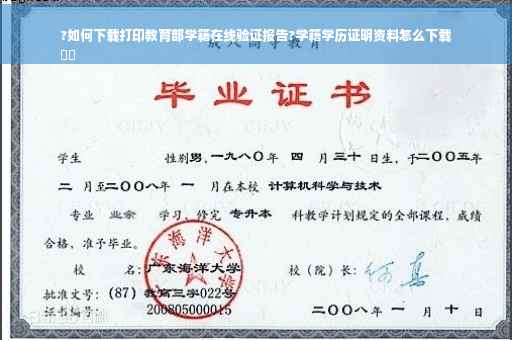 ?如何下载打印教育部学籍在线验证报告?学籍学历证明资料怎么下载
⚡️